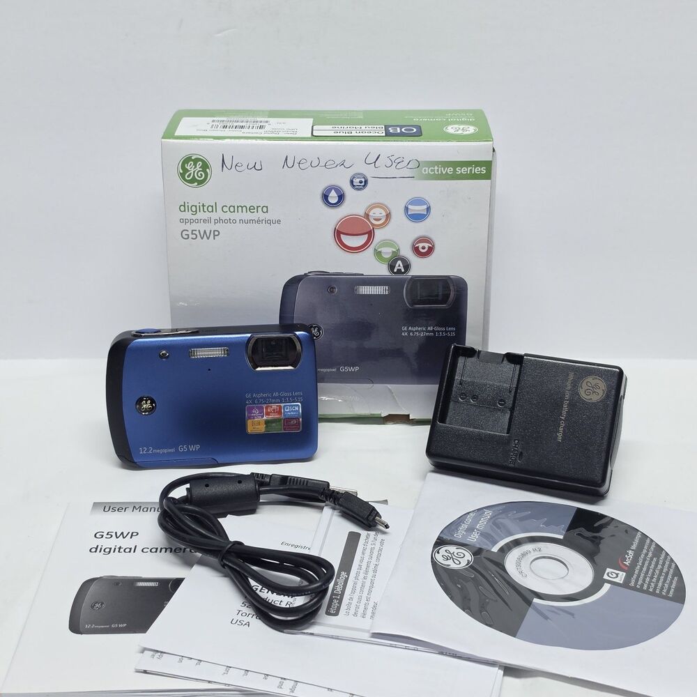 General Electric GE G5WP Digital Camera 12.2 Megapixel Blue NEEDS NEW BATTERY